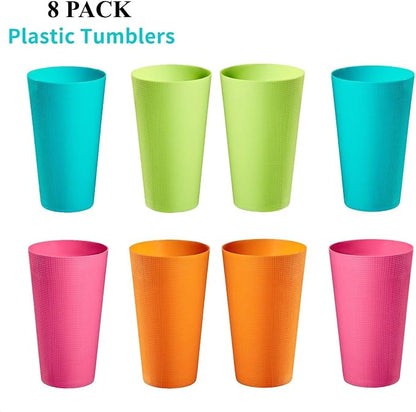 Plastic Cups Large Tumblers 35-ounce Reusable Drinking Glasses set of - Image 6