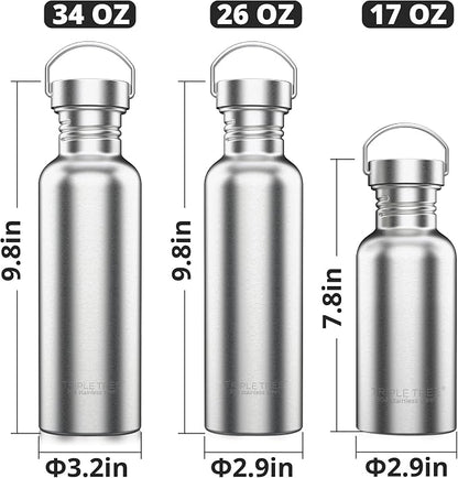 TRIPLE TREE 17 OZ Uninsulated Single Walled Stainless Steel Sports Water Bottle - Image 3