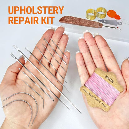 Upholstery Repair Kit: Waxed Sewing Thread & Heavy Duty Needles - Image 2