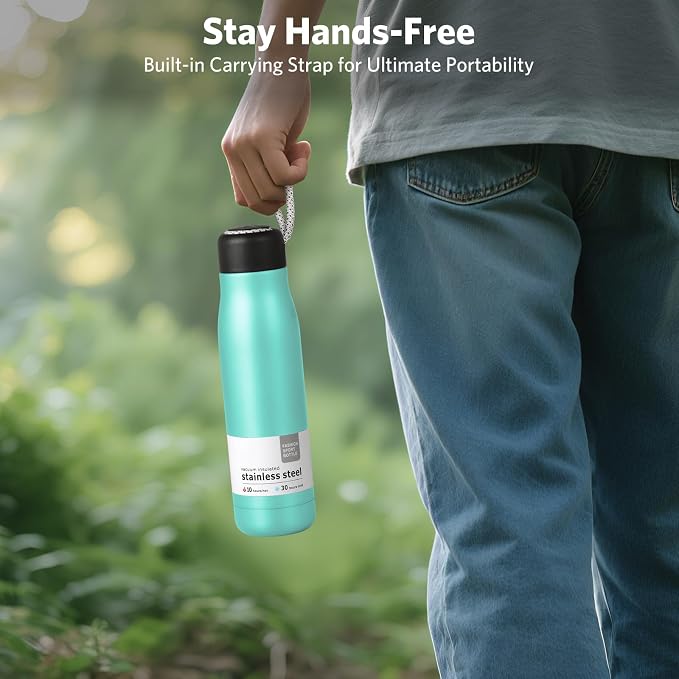 Water Bottle with Portable Lid Metal Thermos Vacuum Insulated Stainless Steel | - Image 5