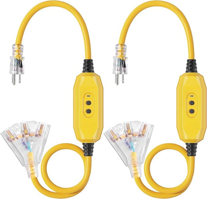 DEWENWILS 3FT GFCI Extension Cord Outdoor, 12/3 AWG SJTW Heavy Duty Power Cable by DEWENWILS