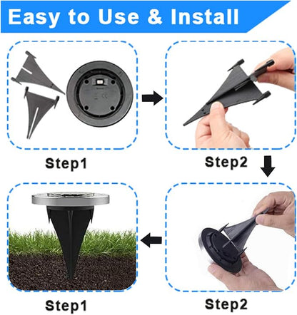 4.6 Inch Diameter Solar Ground Lights, Waterproof Solar Garden Lights, Outdoor - Image 5