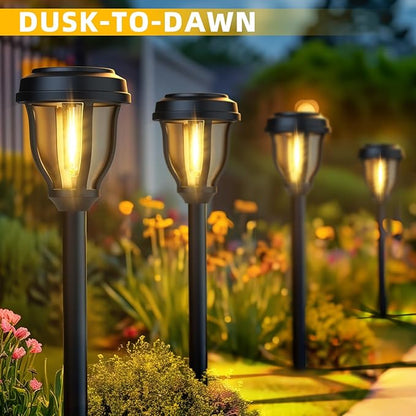 DERAYSION 6 Pack Solar Lights Outdoor, Solar Pathway Lights Waterproof Garden - Image 2