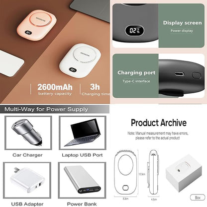 AOCOOLFAN Portable Neck Fan, Mini Small Personal Handheld Fan USB Rechargeable - Image 5