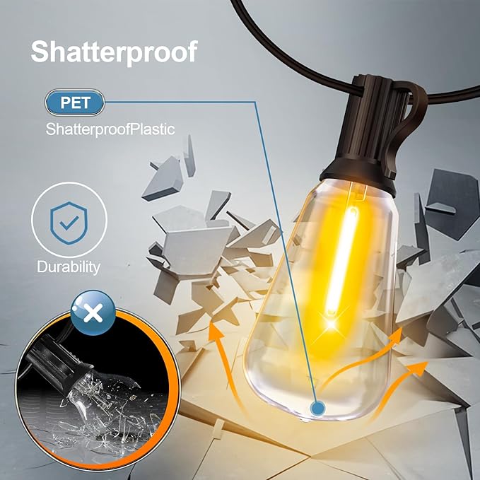 MGVIH Outdoor String Led Patio Lights - 150Ft 45M Outside Waterproof Light ST38 - Image 2