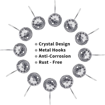 MitoVilla Grey Shower Curtain Hooks Rings, Metal Shower Hooks - Image 4