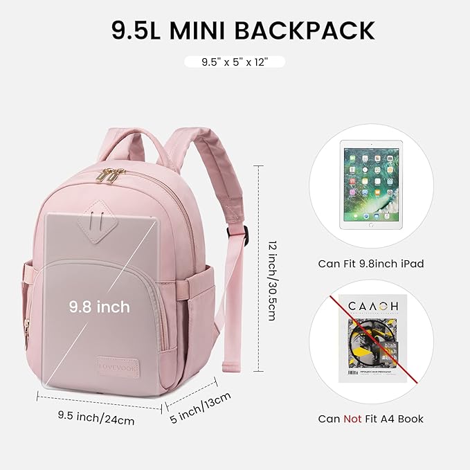 LOVEVOOK Mini Backpack for Women Light Weight Small Waterproof Backpack Purses - Image 4
