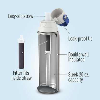 Brita Stainless Steel Premium Filtering Water Bottle, Replaces 300 Plastic - Image 3
