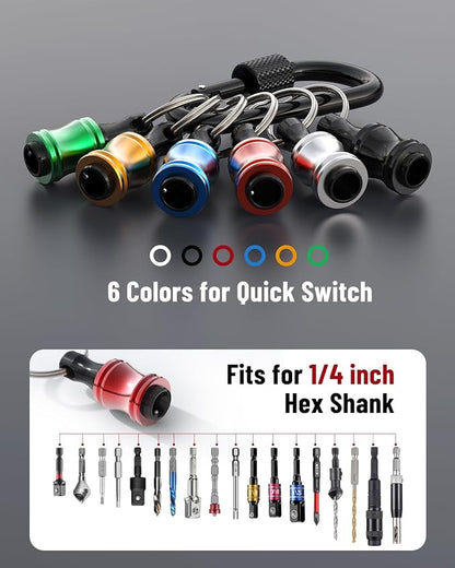 Katerk 10 pcs 1/4 inch Hex Shank Aluminum Alloy Screwdriver Bits Holder - Image 2