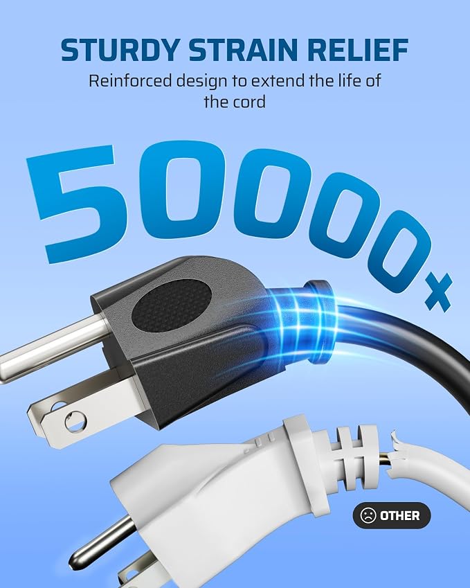 DEWENWILS Outdoor Extension Cord 1 to 3 Splitter, Total 12FT, 13A 125V 1625W - Image 5