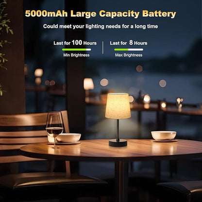 Wowag Small Cordless Table Lamp, 5000mAh Rechargeable Battery Operated Desk Lamp - Image 6