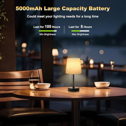 Wowag Small Cordless Table Lamp, 5000mAh Rechargeable Battery Operated Desk Lamp - Image 8