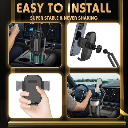Phone Holders for Your Car, 2 in 1 Universal Cup Holder Expander Adjustable Base - Image 6