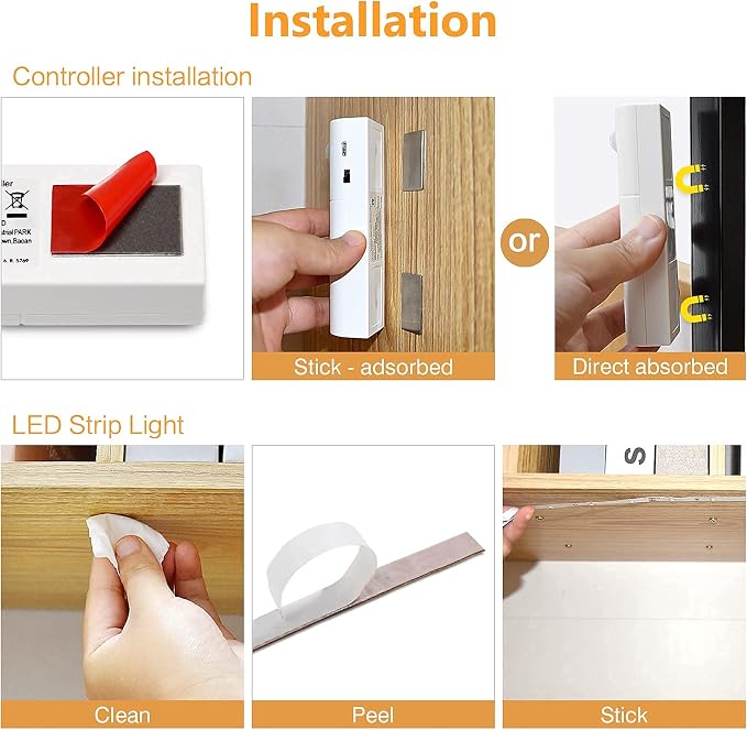 WOBANE LED Closet Light Motion Activated, Battery Powered LED Strip, Stick-on - Image 7