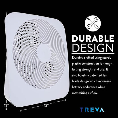 Treva 10-Inch Portable Fan, Powered by Battery and/or AC Adapter - Image 6