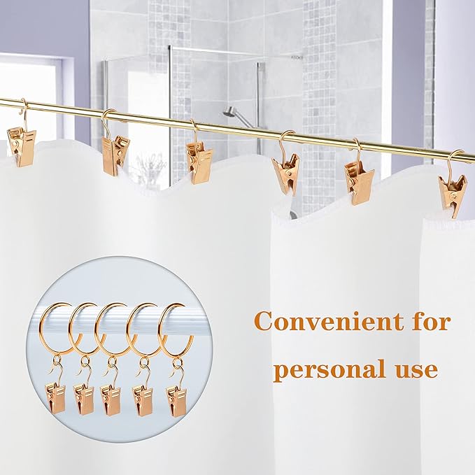 JANYUN 120 Pack Clip Hook Set Stainless Curtain Clips - Image 6
