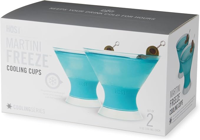 HOST Freeze Insulated Martini Cooling Cups, Plastic Freezer Gel Chiller Double - Image 10