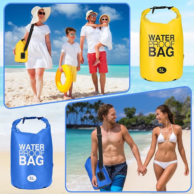 Jexine 15 Pack Dry Bag Waterproof, 5L Ultralight Dry Sacks Roll Top Storage Bag - Image 6