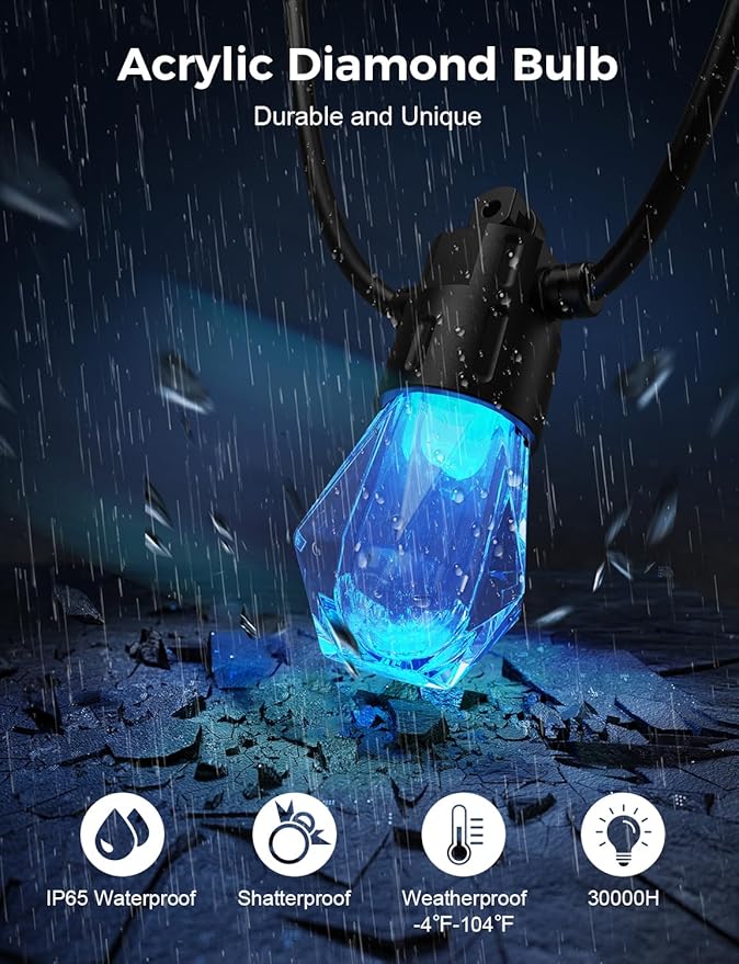 XMCOSY+ 96FT Smart Outdoor String Lights - Image 5