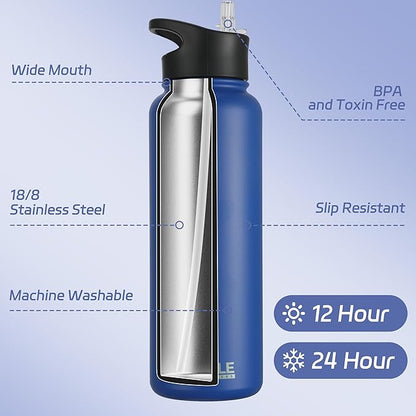 HASLE OUTFITTERS 40oz Stainless Steel Water Bottle, Vacuum Insulated Double - Image 2