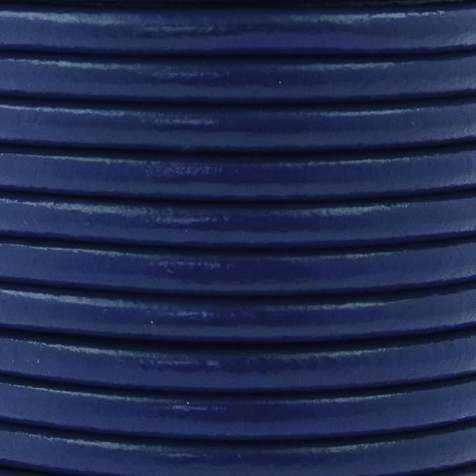 Mandala Crafts Round Genuine Navy Blue Leather Cord - Image 3