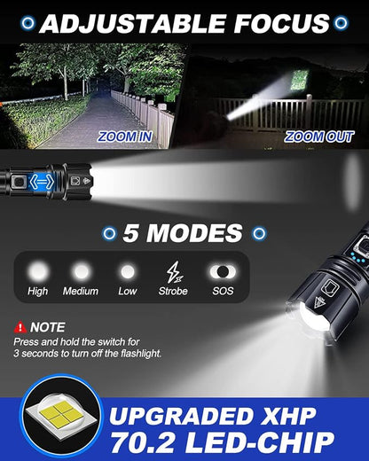 Victoper Rechargeable Flashlight, High Lumens Super Bright Flashlights - Image 3