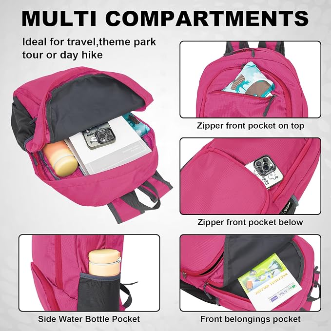 HOLYLUCK 20L lightweight packable Hiking Daypack Foldable Backpack - Image 3