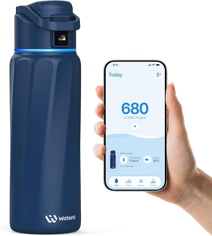 BOOST Smart Water Bottle with Reminder & Tracker, Double Wall Vacuum Insulated by WATERH