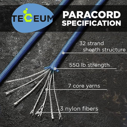 TECEUM 5/32" Paracord Rope 1000 – 1000ft / 200ft / 100ft / 50ft – Tactical - Image 2