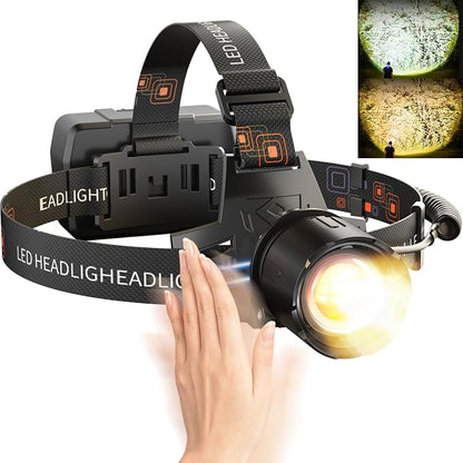 SKYFIRE Rechargeable Headlamp 3000 Lumens Motion Sensor, LED Super Bright by SKYFIRE