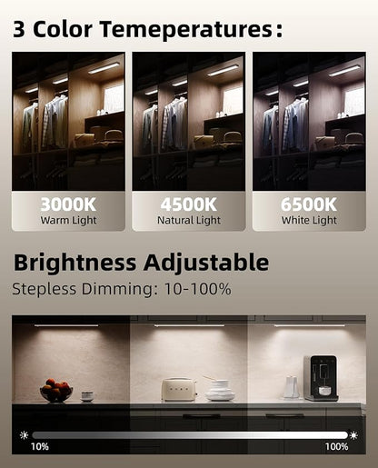6Pack 16inch Under Cabinet Lighting, Rechargeable Motion Sensor Light Wireless - Image 5