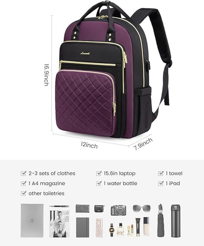 LOVEVOOK Laptop Backpack Purse for Women, 15.6" Laptop Bag for Travel - Image 2