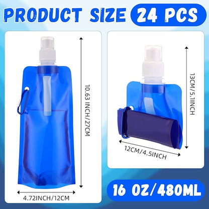 Teenyyou 24pack Collapsible Water Bottles Bulk 16oz Foldable Water Bottles - Image 2