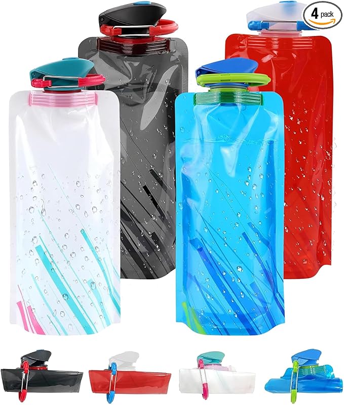 4 Pack Collapsible Water Bottle by Unknown