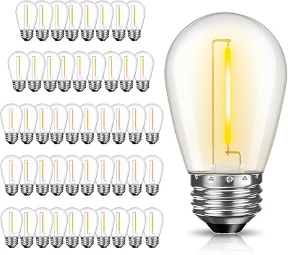 GvvooHome 48 Pack LED S14 Replacement Light Bulbs, Shatterproof Outdoor 1 Watt by GvvooHome