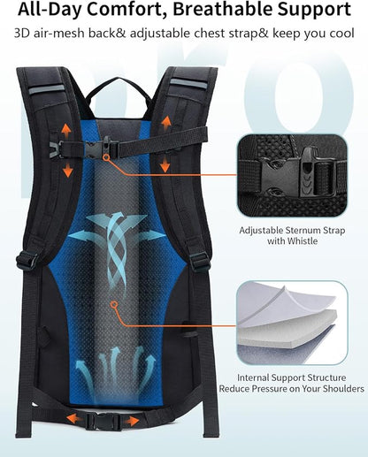 ECOHUB Small Hiking Backpack for Men Women, 20L Lightweight Travel Backpacks - Image 4
