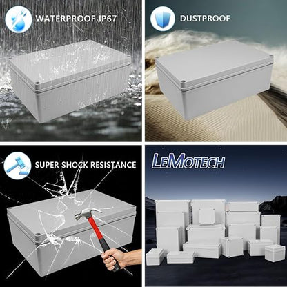 LeMotech Junction Box IP67 Waterproof Dustproof Electrical Box Project Box DIY - Image 8