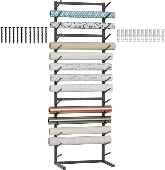GIOTORENT Wall Mount Blueprint Storage Rack, 15-Tier Heavy Duty Blueprint Holder by GIOTORENT