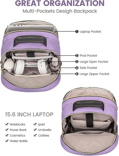 LOVEVOOK Laptop Backpack Purse for Women, Work Travel Computer Bags, College - Image 3