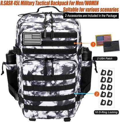 45L Tactical Backpack for Men Women, Military Assault Pack - Image 2