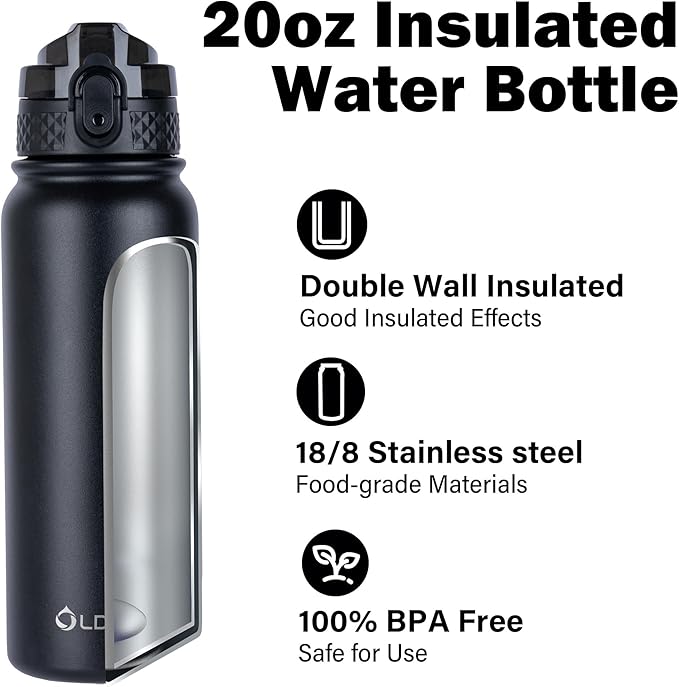 Oldley Insulated Water Bottle 20oz Water Bottles - Image 4