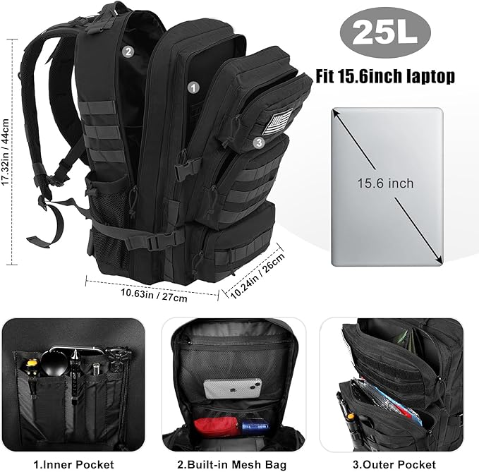 Military Tactical Backpack 25L Day Backpack - Image 3