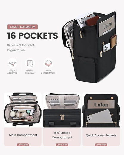 LOVEVOOK Laptop Backpack for Women, 15.6 Inch Work Laptop Bag - Image 2