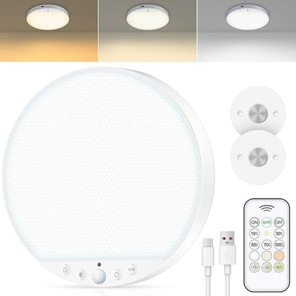 Rechargeable 8W Motion Sensor Ceiling Light Indoor, No Wiring & Magnetic by ShunFSC