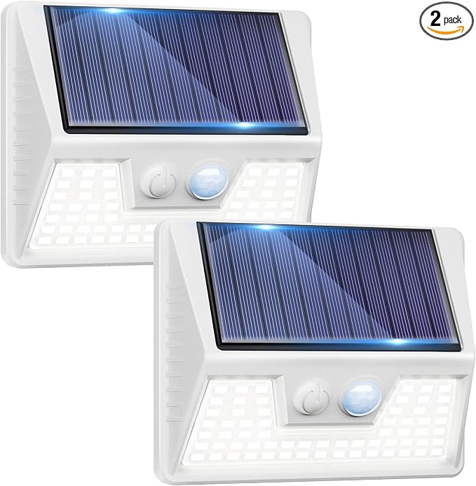 vighep 2 Pack Solar Motion Lights Outdoor, Waterproof Fence Lights Solar Powered by Vighep