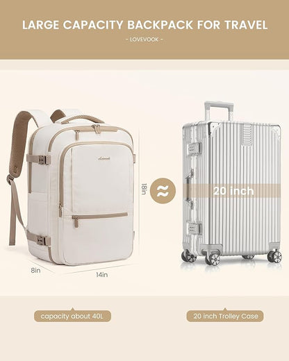 LOVEVOOK Travel Backpack for Women & Men, 40L Large Carry On Backpack Airline - Image 3