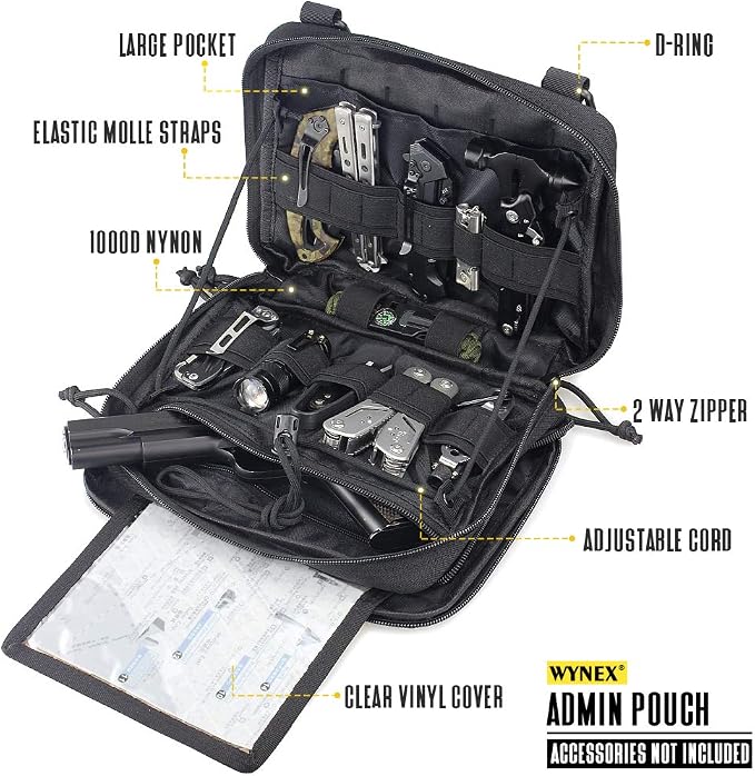 WYNEX Tactical Molle Admin Pouch of Double Layer Design, Admin Pouches Molle - Image 2