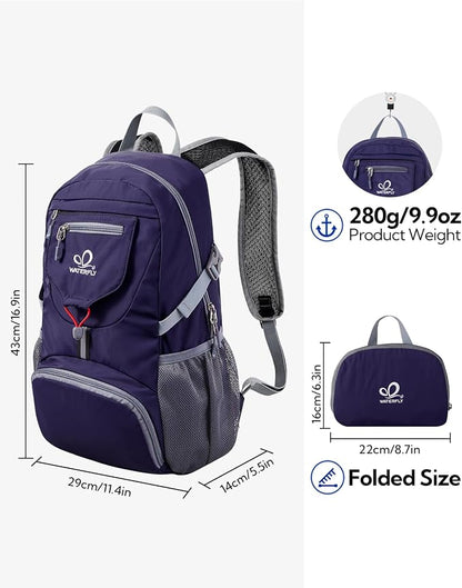 WATERFLY Small Lightweight Packable Backpack: 20l Ultra Light Foldable Travel - Image 3