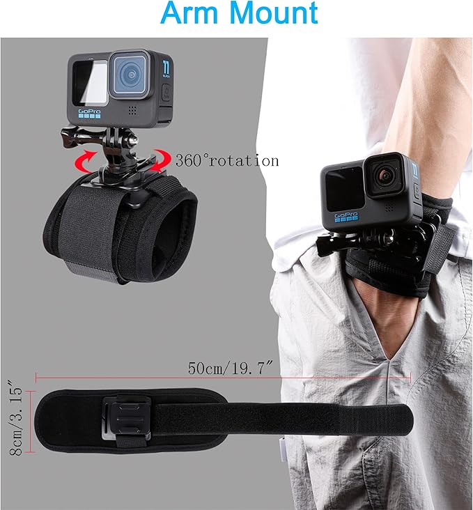 Accessories Set for GoPro Hero 13/12/11/10/9/8/7/6/5/4, New Quick Release Head - Image 6