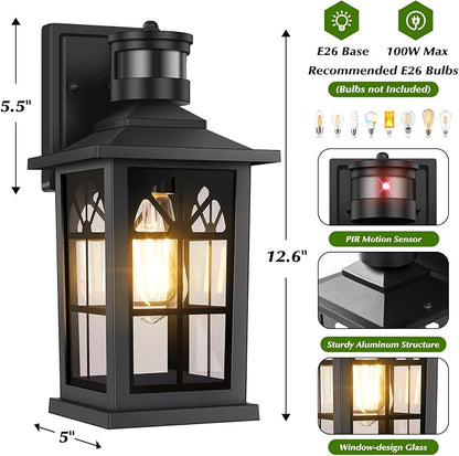 2-Pack Motion Sensor Outdoor Wall Lights, Dusk to Dawn Porch Lights Outdoor - Image 7